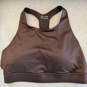 Aerie Offline High-Neck Sports Bra - Chocolate Brown